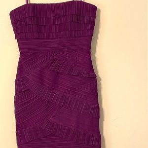 BCBG purple dark strapless dress